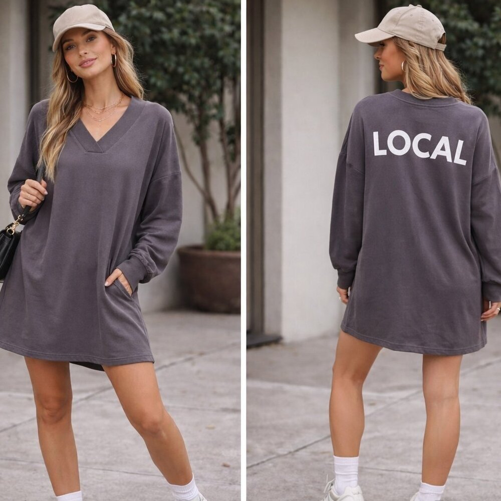 10DAYS Amsterdam LOCAL Oversized Tunic Sweatshirt Dress | Cotton | Minimalist St